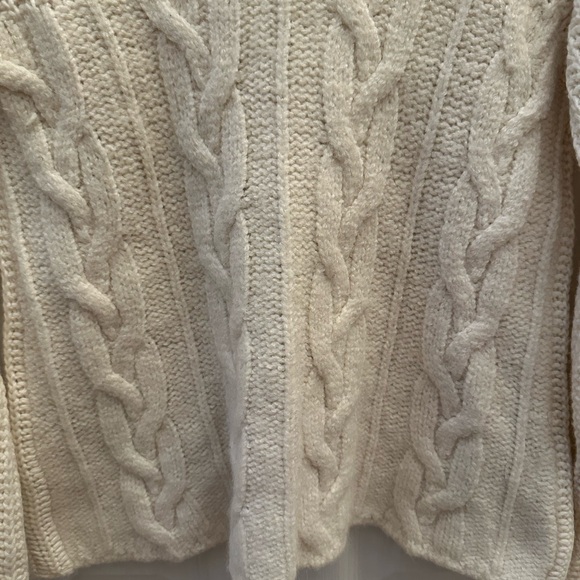 by Anthropologie open knitted flare long sleeve sweater Women S Ivory - Picture 9 of 10